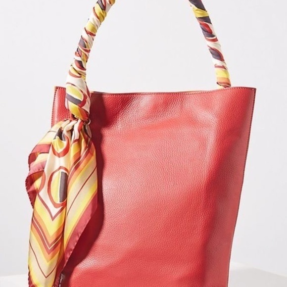 Anthropologie Handbags - NWOT Anthropologie Maliparmi Hand Held Leather Red Tote